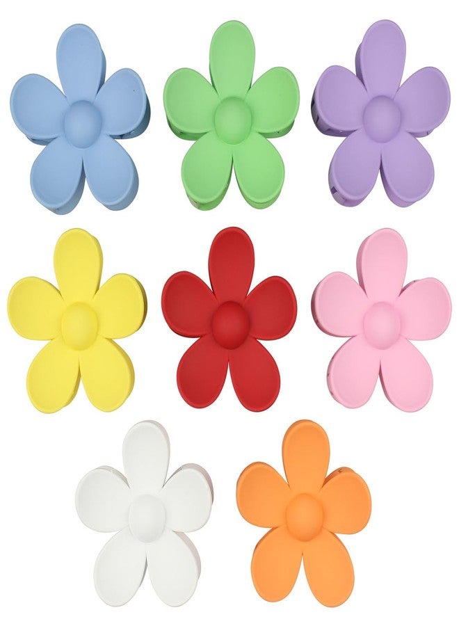 Merdia Hair Flower Claw Clips Matte Jaw Flower Claw Clips for Women | Hair Clips for Thin Hair with Non Slip Strong Hold Small Hair Clips | Hair Barrettes for Women | Hair Accessories (8 Pcs (Pack of 1)) - Image 1